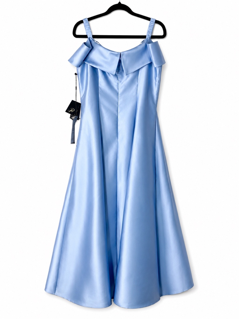 Adrianna Papell 👑🩵✨ Cinderella Blue Mikado Tea Length Midi Dress Old Money - Picture 7 of 16